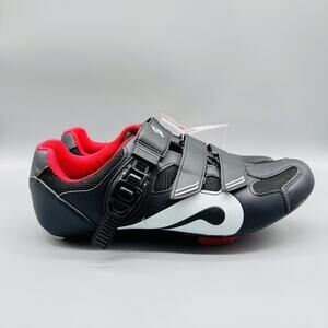 Peloton Shoes Mens 10.5 Black Red Bike Cycling Sneakers Look Delta Cleats 3 Bolt